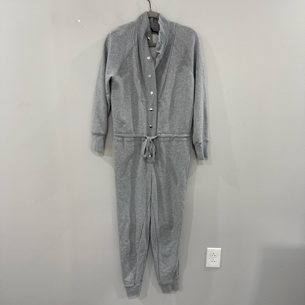 Veronica Beard Jumpsuit Finn French Terry Drawstring in Grey - Picture 3 of 8